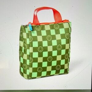 Cat and Jack Green Checkerboard Smile lunchbox NWT